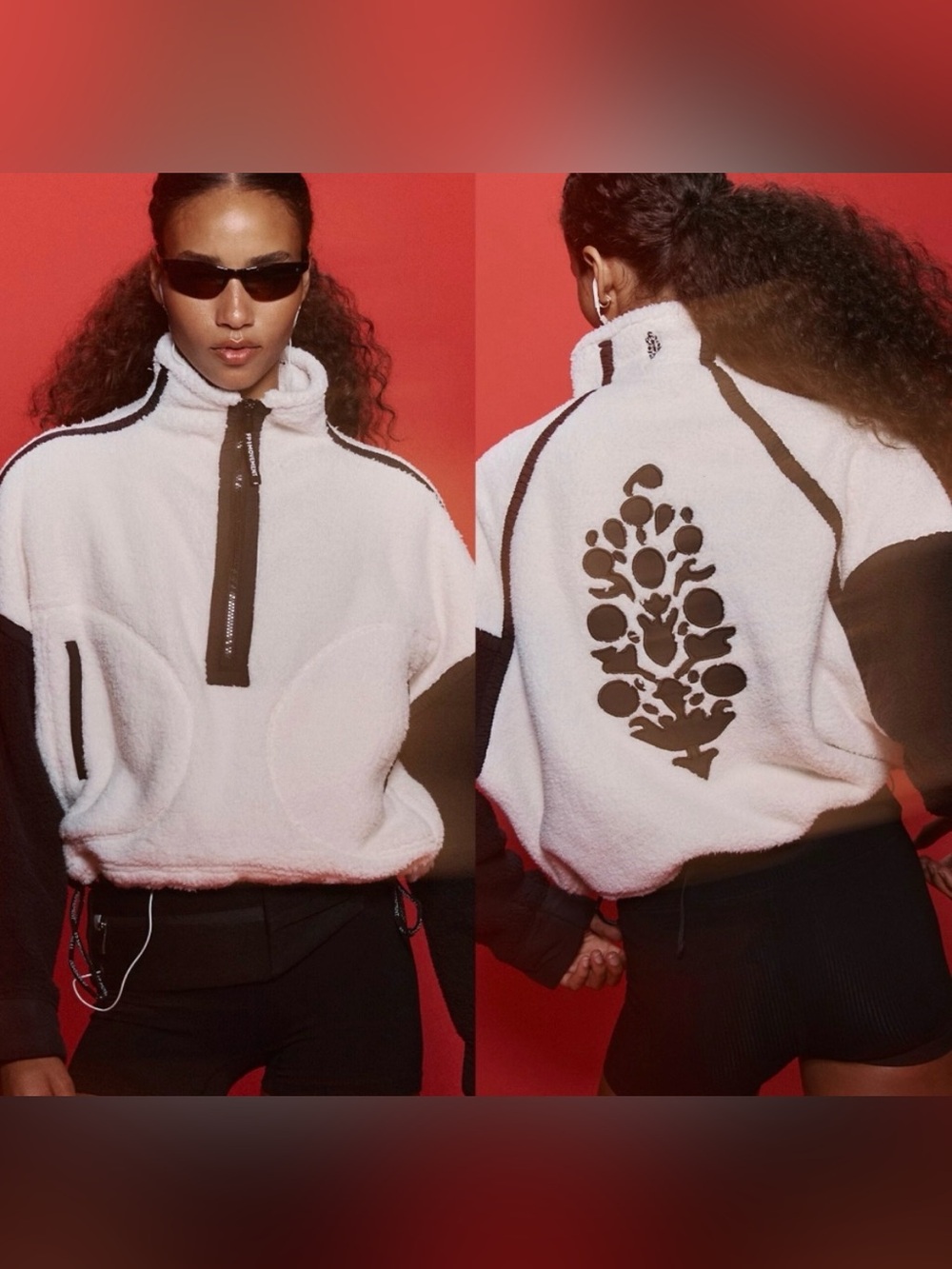 Free People NWT Movement Mountain High Half Zip Fleece Pullover Jacket size L
